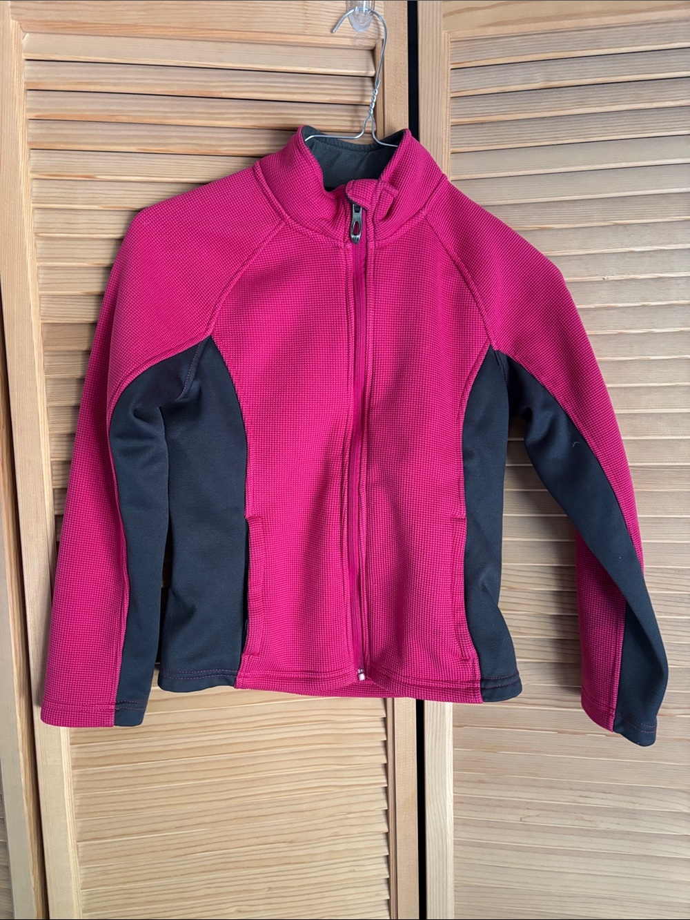 Fuchsia and Black Spider fleece Zip-Up Jacket